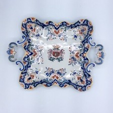 Plateau en faïence polychrome