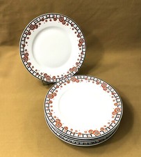 1 assiette 21 cm ART DECO porcelaine de LIMOGES signé BERNARDAUD noir & orange