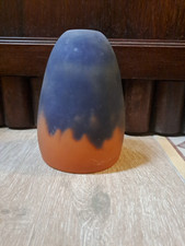 Grosse tulipe signée DAUM  NANCY Art Nouveau - Art Deco orange et bleu