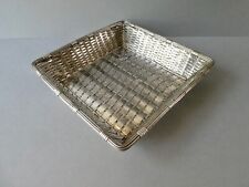 corbeille à pain ou à fruits en métal argenté tressé