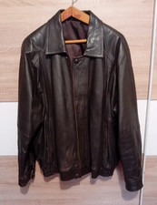 beau blouson  cuir veritable agneaux   marron   homme T 54   XXL  ·Très bon état