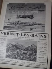 CLEMENT BAYARD automobile+ VERNET LES BAINS publicité papier ILLUSTRATION 1914 c