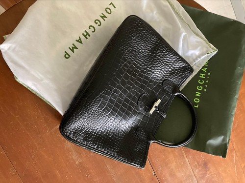 Sac longchamp cuir noir - sac, verni