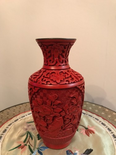 Vase emaux laque - emaux, cinabre