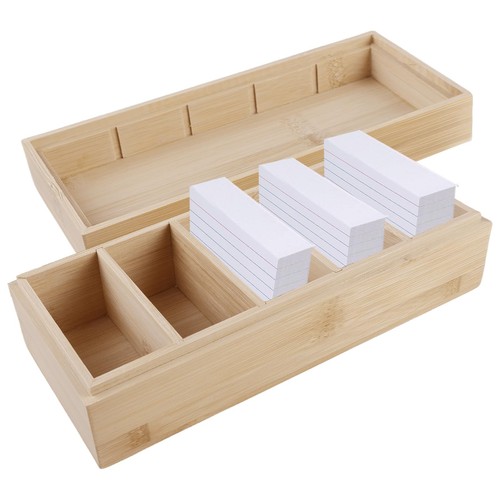 Boîte fiches bois - boîte, à