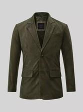 Blazer homme en cuir vert