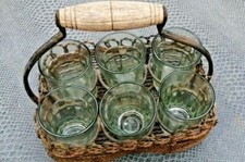  panier à six verres en fer tressé art-populaire 