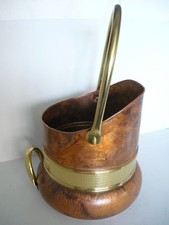 Pot Cuivre Et Laiton Reproduction de Un Charbon de Bois Antique