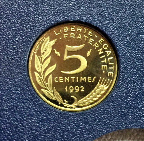 Centimes 1992 fdc - centimes, sortie