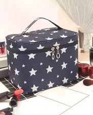 Sac De Toilette Trousse Étoiles Femme Grande Capacité Sac Maquillage Bleu Zippé