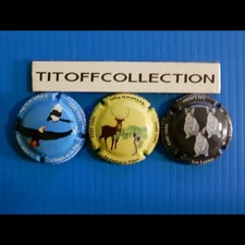 la série de 3 capsules de  champagne génériques  fables de la fontaine ( 1170 a 