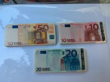 lot de 3 gommes fantaisie : billets de banque en euros