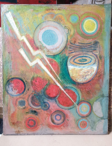 Tableau ancien huile sur toile - tableau,