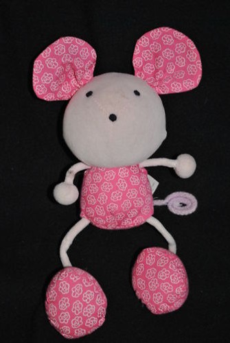 Doudou souris rose vert - souris,