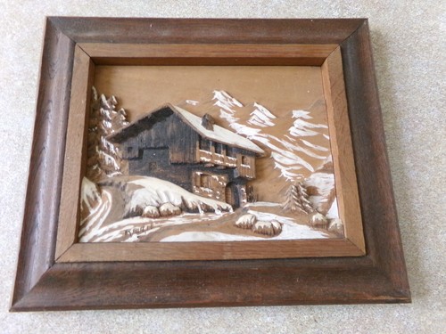 Tableau bois sculpté - en,