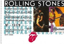  ROLLING STONES 1982  ticket concert  PARIS  1982 Hippodrome d'Auteuil