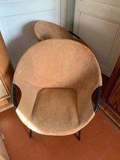 Fauteuils croute de cuir epais