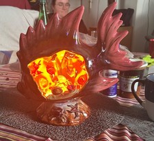 lampe poisson céramique Cerdazur Monacq multicolore en état de marche