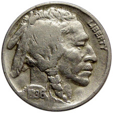 ETATS-UNIS 5 Cents Buffalo Nickel 1936