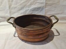 Jardinière ancienne en Cuivre Ovale Poignées En Laiton LG 20 cm Lg 17 cm 0kg654