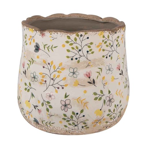 Cache pot céramique fleuri - cache-pot,