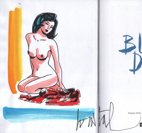 Black dog avec une dedicace - une, de