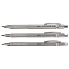 [893277-3] BIC Lot de 3 Portes mines rechargeable CRITERIUM Luxe Silver HB 2 mm