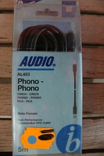 BANDRIDGE AL453 - Cable Audio 2 RCA Phono Male - 2 RCA Phono Femelle 5.00m