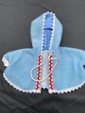 ANCIEN MANTEAU TISSU LAINE  DE  POUPEE POUR CELLULOID BELLA BEBE RAYNAL OURS