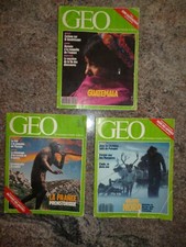 LOT DE 3 ANCIENS MAGAZINES GEO 90 105 139 ( 1986 - 1990 ) voyage photographies