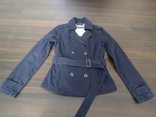 Girls Navy Blue abercrombie Unlined Peacoat Jacket with Belt Size L
