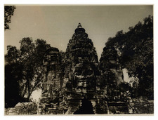 Cambodge, Angkor Thom, Porte nord, Fronton, Tirage vintage, 1953 Photo prise par