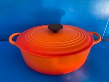 Le Creuset Grande Cocotte EN Fonte OVALE Vintage MODELE N°D ORANGE ø 28 CM  N°2