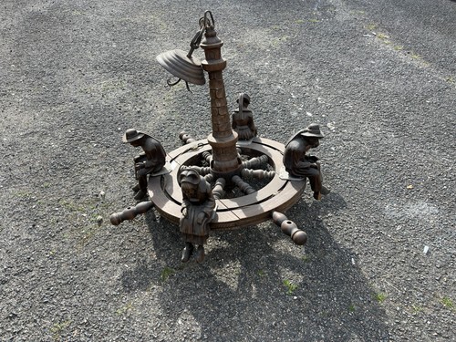 Lustre ancien bois sculpté - lustre,