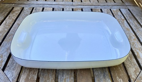 Grand plat tôle émaillée - plat, en
