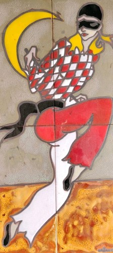 Belle plaque murale - belle, céramique