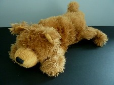 72. DOUDOU PELUCHE LOUISE MANSEN OURS beige marron 30cm couché - TTBE