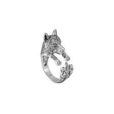 Bague Loup Yeux Aquamarine 925