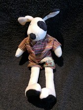 Doudou  peluche chien noir et blanc  " La grande famille " Moulin roty Etat neuf