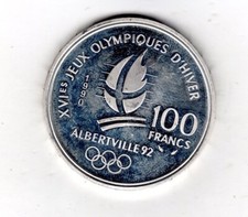 XVI JEUX OLYMPIQUES D'HIVER ALBERVILLE 92 1990 ARGENT SILVER bobsleigh KM.995