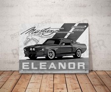 Plaque métal vintage Mustang Eleanor Enseigne Garage Décoration Déco atelier