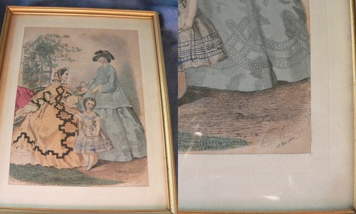 Ancienne gravure mode - de,