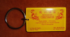 Porte-clés Restaurant Chez DAVID Spéc CHINOISES Viet Thaï  4 rue CADIX Paris 15°