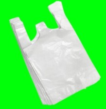 LOT  100 SACS BRETELLE PLASTIQUE SACHET BLANC 26*45cm Emballage,