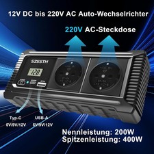 Convertisseur 200 W 12 V/230