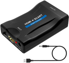 Adaptateur Convertisseur HDMI HD vers Péritel ( SCART ) TV Vidéo + Câble DC