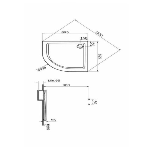 Receveur angle arkitekt 4 - angle, 1