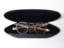 Ancienne paire de Lunettes pliantes en Vermeil dans Etui cuir XIXème siècle