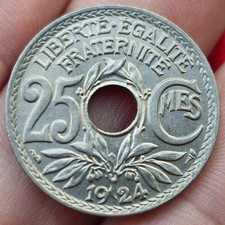 25 Centimes 1924 Lindauer Qualité Cupro-nickel France 