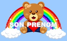 STICKER ARC EN CIEL OURSON